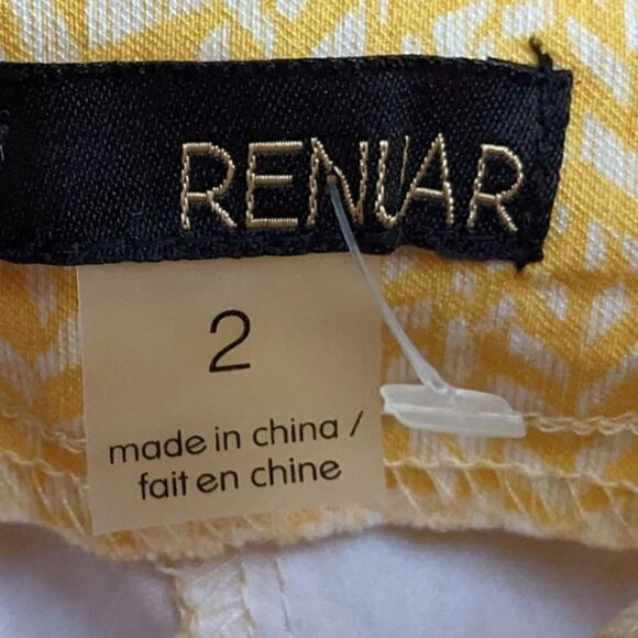 Renuar yellow and white print dress pants size 2 - Picture 10 of 14